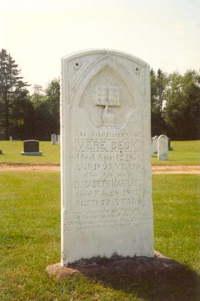 Elizabeth's & Vere's gravestone.