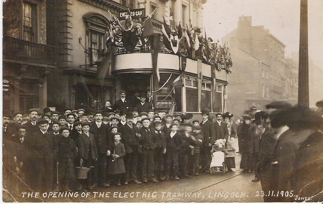 THE OPENING OF THE ELECTRIC TRAMWAY, LINCOLN. 23.11.1905